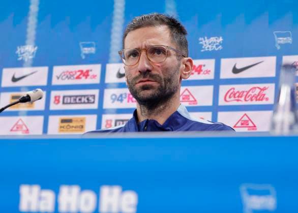 Andre Mijatovic, Co-Trainer , Deutschland, Berlin, Sportpark, GER, 2.FBL, Hertha BSC, Saison 2024 25, Pressekonferenz mit dem neuen Cheftrainer Stefan Leitl und Sportdirektor Benjamin Weber