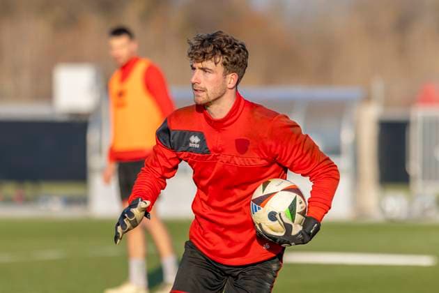 Ingolstadt, Deutschland 18. Februar 2025: 3. Liga - 2024 2025 - Training FC Ingolstadt 04 Im Bild: Torhueter Maurice Dehler (FCI) Trainingsgelände Bayern Copyright: xFotostandx xSchäferx