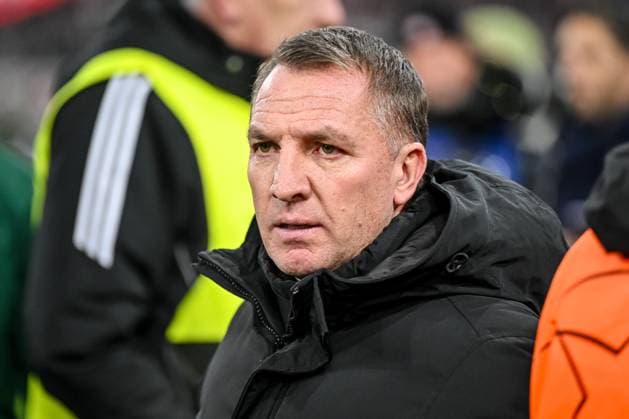 Trainer Brendan Rodgers (Celtic FC) Looks on during the UEFA Champions League 2024 25 League Knockout Play-off Second Leg match between FC Bayern München and Celtic FC at Allianz Arena on February 18, 2025 in Munich, Germany. (Photo by Harry Langer DeFodi Images) Defodi-541_FCBCFC0250218_06