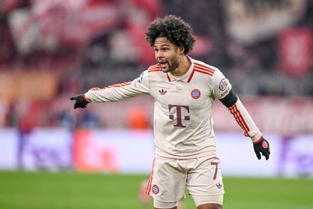 Sport Bilder des Tages Serge Gnabry (FC Bayern Muenchen) gestures during the UEFA Champions League 2024 25 League Knockout Play-off Second Leg match between FC Bayern München and Celtic FC at Allianz Arena on February 18, 2025 in Munich, Germany. (Photo by Harry Langer DeFodi Images) Defodi-541_FCBCFC0250218_11