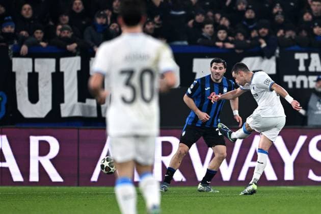 Mg Bergamo 18 02 2025 - Champions League Atalanta-Club Brugge foto Matteo Gribaudi Image nella foto: gol Ferran Jutgla 