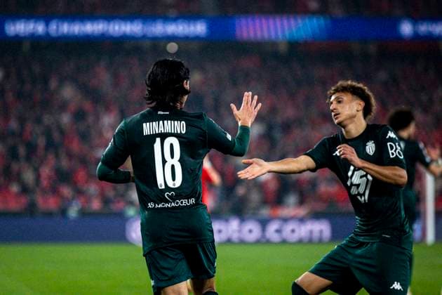 Estadio da Luz LISBON, PORTUGAL - FEBRUARY 18: Takumi Minamino of Monaco celebrates after scoring a goal (1-1) during the UEFA Champions League 2024 25 League Knockout Play-off second leg match between SL Benfica and AS Monaco at Estadio da Luz on February 18, 2025 in Lisbon, Portugal. (Photo by Joao Bravo Sports Press Photo ) (Sports Press Photo SPP) Copyright: xSportsxPressxPhotox xSPPx spp-en-SpPrPh-spp_VGA_180225-3386
