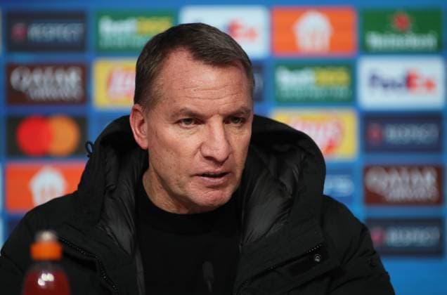 Fussball, Herren, Champions League, Saison 2024 2025, FC Bayern München - Celtic Glasgow, Allianz Arena, Play-off Rückspiel Brendan Rodgers, Trainer (Celtic Glasgow) auf der Pressekonferenz nach dem Spiel, Kopf, Portrait