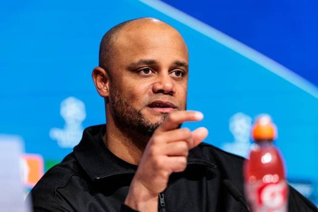 UEFA Champions League: FC Bayern München - Celtic FC; 18.02.2025 Vincent Kompany (Trainer FC Bayern München) während der Pressekonferenz UEFA Champions League: FC Bayern München - Celtic FC, München, Allianz Arena am 17.02.2025 Copyright: xBEAUTIFULxSPORTS Wunderlx