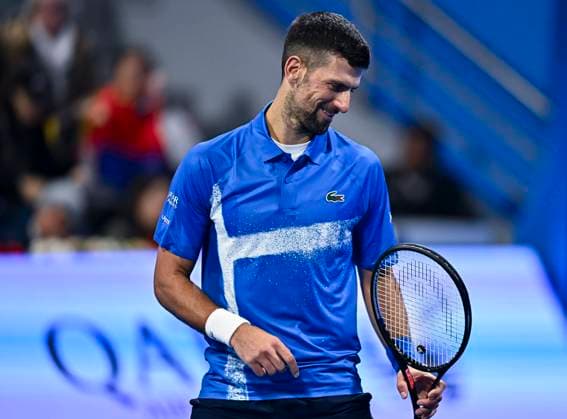 ATP, Tennis Herren QATAR EXXONMOBIL OPEN ROUND OF 32 Novak Djokovic of Serbia competes in her round of 32 match against Matteo Berrettini of Italy during the ATP Qatar ExxonMobil Open 2025 tennis tournament at the Khalifa International Tennis Complex in Doha, Qatar, on February 18, 2025. DOHA Qatar Copyright: xNOUSHADx