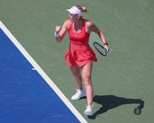 Peyton Stearns (USA) macht die Faust und jubelt,Jubel, Freude,Emotion, Dubai Duty Free Tennis Championships, Dubai, U.A.E. Copyright: xJuergenxHasenkopfx