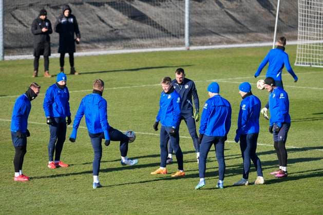 Plzen players attend a training session within a media programme prior to the UEFA Europa League, 2nd round match: FC Viktoria Plzen vs Ferencvaros Budapest, in Pilsen, Czech Republic, on February 19, 2025. (CTKxPhoto MiroslavxChaloupka) CTKPhotoP2025021905492  CTKPhotoP2025021905492