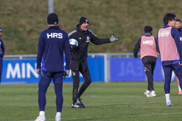 19.02.2025, Fussball, Saison 2024 2025, 2. Bundesliga, Training FC Schalke 04, Cheftrainer Kees van Wonderen (FC Schalke 04) Gelsenkirchen NRW Deutschland xRHR-FOTO YYx *** 19 02 2025, Football, Season 2024 2025, 2 Bundesliga, Training FC Schalke 04, Head Coach Kees van Wonderen FC Schalke 04 Gelsenkirchen NRW Germany xRHR PHOTO YYx Copyright: RHR-FOTOx RHR-FOTO YY