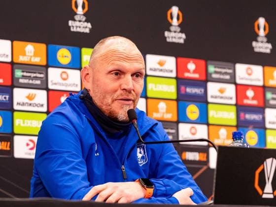 BODO, Aspmyra stadium, 19-02-2025 , season 2024 2025 , Europa League during the match press conference, PK, Pressekonferenz and training Twente in Bodo Pressconference FC Twente FC Twente coach Joseph Oosting Press conference and training Twente in Bodo  x27940738x Copyright: