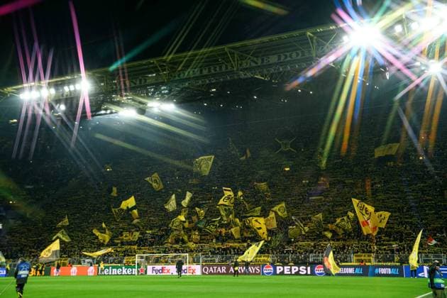 DORTMUND, GERMANY - 19 FEBRUARY, 2025: Signal Iduna Park. The match UEFA Champions League Borussia Dortmund vs. Sporting Lisboa  Copyright: xVITALIIxKLIUIEVx