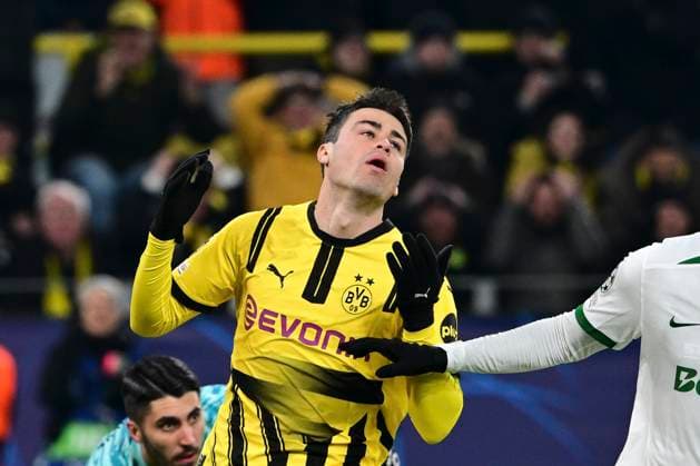 Giovanni Reyna 7 (Borussia Dortmund), Borussia Dortmund vs. Sporting Clube de Portugal Lissabon , Fussball, Champions League, Playoffs, 19.02.2025 Dortmund Nordrhein-Westfalen Deutschland