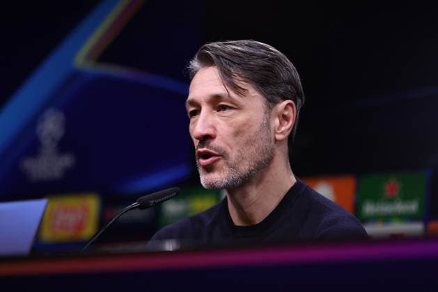 19.02.2025, Fußball, UEFA Champions League, Borussia Dortmund - Sporting Lissabon, Signal Iduna Park, Knockout phase play-offs, Saison 2024 2025: Trainer Niko Kovac (Cheftrainer BVB) bei der Pressekonferenz nach dem Spiel Nordrhein-Westfalen Deutschland