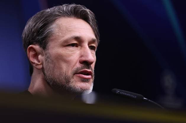 19.02.2025, Fußball, UEFA Champions League, Borussia Dortmund - Sporting Lissabon, Signal Iduna Park, Knockout phase play-offs, Saison 2024 2025: Trainer Niko Kovac (Cheftrainer BVB) bei der Pressekonferenz nach dem Spiel Nordrhein-Westfalen Deutschland