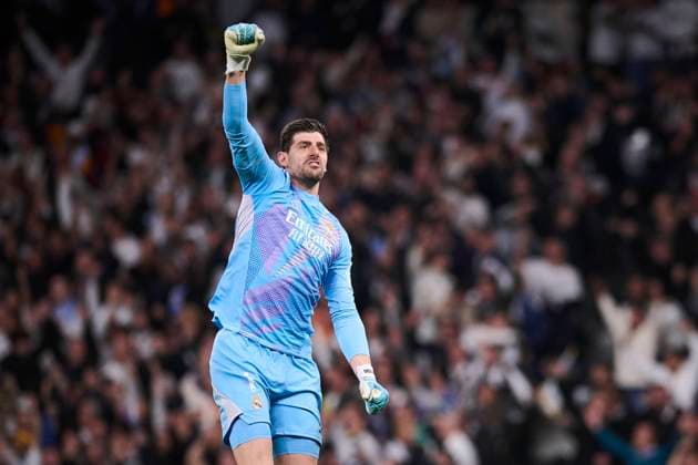 UEFA Champions League soccer match Real Madrid vs Manchester City at Santiago Bernabeu Stadium in Madrid, Spain 19 February 2025 Courtois 900 Cordon Press  900 CordonxPress LOF - UEFA Champions League Real Madrid vs Manchester City
