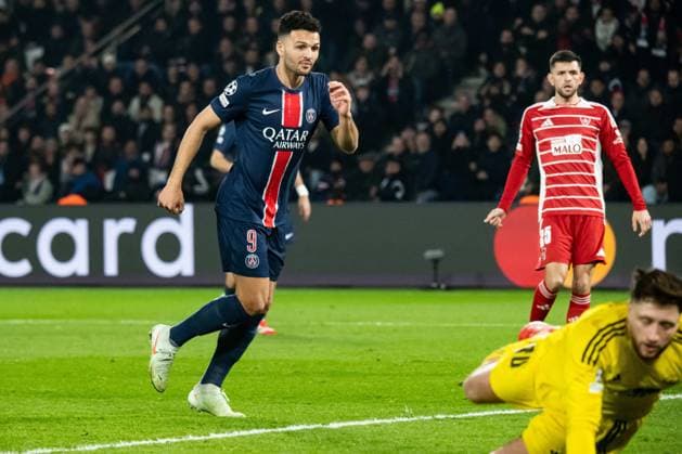 FOOTBALL : Paris SG vs Stade Brestois - Ligue des Champions - Barrage Retour - 19 02 2025 Gonzalo Ramos (Paris SG) ParisFrance  Copyright: xBaptistexAutissierx