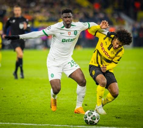 Dortmund, Germany. 19th Feb 2025. Ousmane Diomande (SP) Karim Adeyemi (BvB) Borussia Dortmund - Sporting Lisbon Borussia Dortmund - Sporting Lissabon 19.02.2025