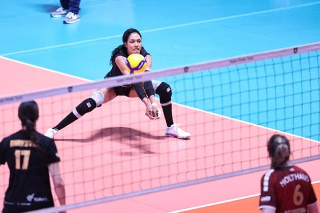 VOLLEY - Volley Challenge Cup Women - Roma Volley vs SC Potsdam Wilma Salas (Roma Volley) during Roma Volley vs SC Potsdam, Women s Volleyball Challenge Cup match in Rome, Italy, February 19 2025 Rome Italy  Copyright: xIPAxSport ABACAx