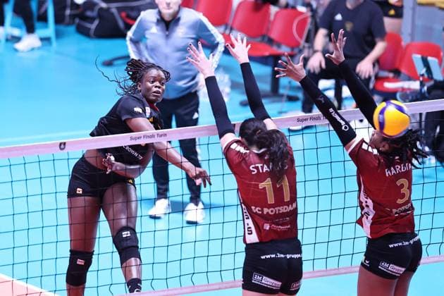 VOLLEY - Volley Challenge Cup Women - Roma Volley vs SC Potsdam Anna Adelusi (Roma Volley) during Roma Volley vs SC Potsdam, Women s Volleyball Challenge Cup match in Rome, Italy, February 19 2025 Rome Italy  Copyright: xIPAxSport ABACAx