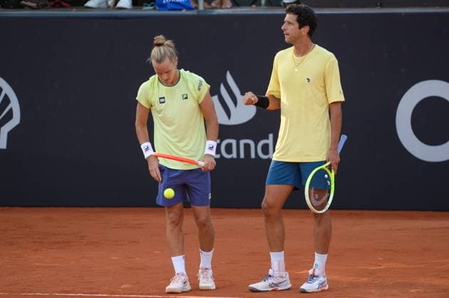 Rio open, etapa do ATP, Tennis Herren world tour 500 Rio de janeiro (rj), 02 19 2025 - rio open atp 500 rj - rafael matos and marcelo melo during the rio open, a stage of the atp world tour 500, which takes place at the brazilian jockey club in gavea, south zone of rio de janeiro, this wednesday, february 19, 2025. (Foto: Clever Felix Thenews2 imago images) SPO  Copyright: xCleverxFelixx