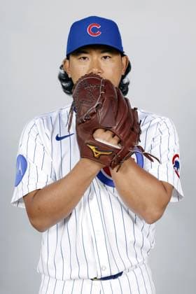 Baseball: Cubs pitcher Imanaga Chicago Cubs pitcher Shota Imanaga poses during a photo session at spring training in Mesa, Arizona, on Feb. 17, 2025.  A14AA0004175833P