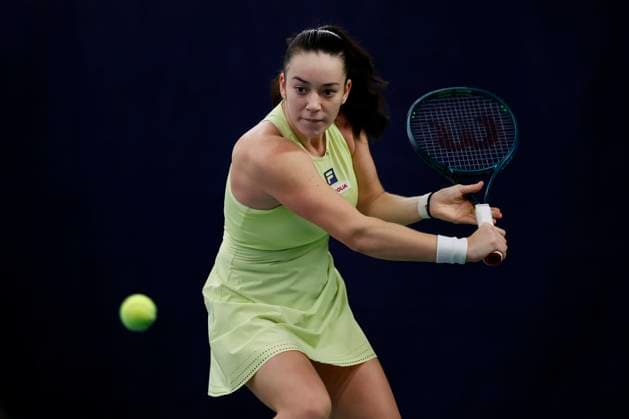 Czech tennis player Tereza Valentova in action during the ITF W75 Winter Prague Open 2025 in Prague, Czech Republic, February 19, 2025. (CTKxPhoto PavelxLebeda) CTKPhotoF202502200000901  CTKPhotoF202502200000901