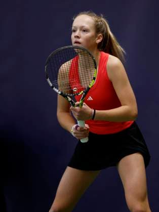 Czech tennis player Alena Kovackova in action during the ITF W75 Winter Prague Open 2025 in Prague, Czech Republic, February 19, 2025. (CTKxPhoto PavelxLebeda) CTKPhotoF202502200000201  CTKPhotoF202502200000201