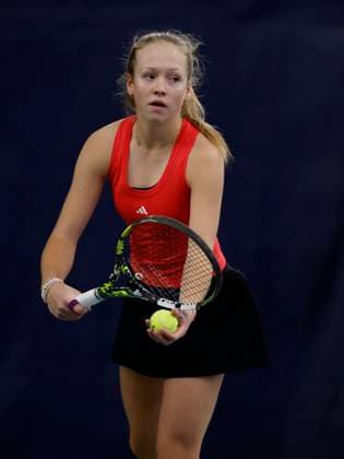Czech tennis player Alena Kovackova in action during the ITF W75 Winter Prague Open 2025 in Prague, Czech Republic, February 19, 2025. (CTKxPhoto PavelxLebeda) CTKPhotoF202502200001201  CTKPhotoF202502200001201