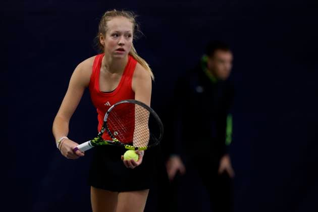 Czech tennis player Alena Kovackova in action during the ITF W75 Winter Prague Open 2025 in Prague, Czech Republic, February 19, 2025. (CTKxPhoto PavelxLebeda) CTKPhotoF202502200001301  CTKPhotoF202502200001301