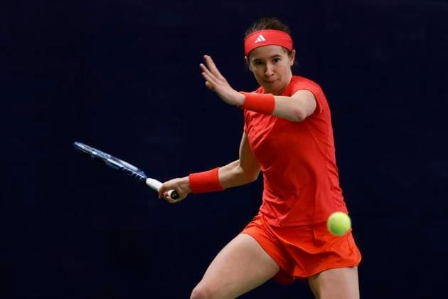 Czech tennis player Nikola Bartunkova in action during the ITF W75 Winter Prague Open 2025 in Prague, Czech Republic, February 19, 2025. (CTKxPhoto PavelxLebeda) CTKPhotoF202502200000301  CTKPhotoF202502200000301
