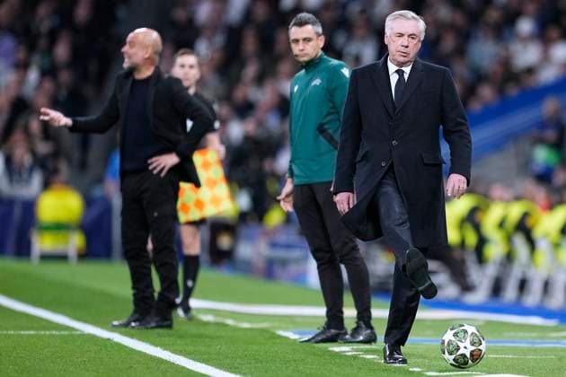 ANCELOTTI Carlo Trainer Team Real Madrid UEFA Champions League Saison 2024 - 2025 Spiel Real Madrid - Manchester City 3 : 1 am 19.02.2025 in Madrid DFL REGULATIONS PROHIBIT ANY USE OF PHOTOGRAPHS as IMAGE SEQUENCES and or QUASI-VIDEO Copyright: xLacixPerenyix