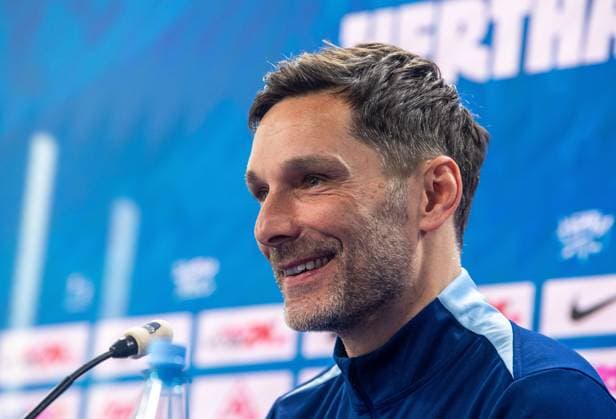 Fussball, Herren, Saison 2024 25, 2. Bundesliga, Hertha BSC, Pressekonferenz zum bevorstehenden Spiel gegen den 1. FC Nürnberg, im Bild: Trainer Stefan Leitl (Hertha BSC), 20.02. 2025,