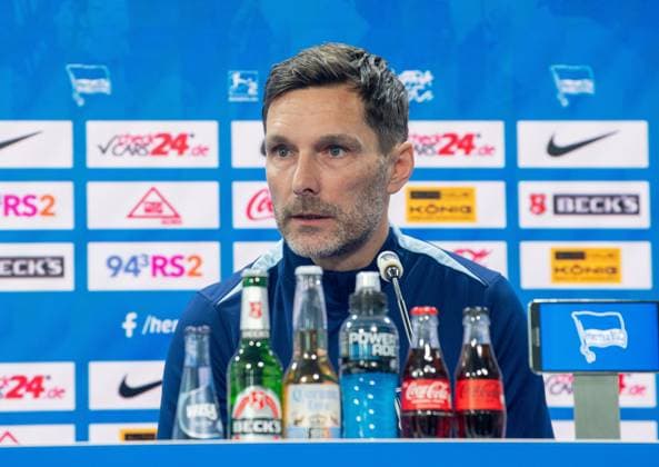 Fussball, Herren, Saison 2024 25, 2. Bundesliga, Hertha BSC, Pressekonferenz zum bevorstehenden Spiel gegen den 1. FC Nürnberg, im Bild: Trainer Stefan Leitl (Hertha BSC), 20.02. 2025,