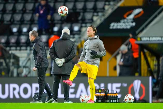 Football, European League Bodo Glimt Twente Bodo 20250220 Bodo Glimts Patrick Berg for the European League football match between Bodo Glimt and Twente at Aspmyra Stadium Photo Fredrik Varfjell NTB Bodo Norge EDITORIAL USE ONLY RESTRICTED USE FOR BETTING COMPANIES  Copyright: xFredrikxVarfjellx xNTBx