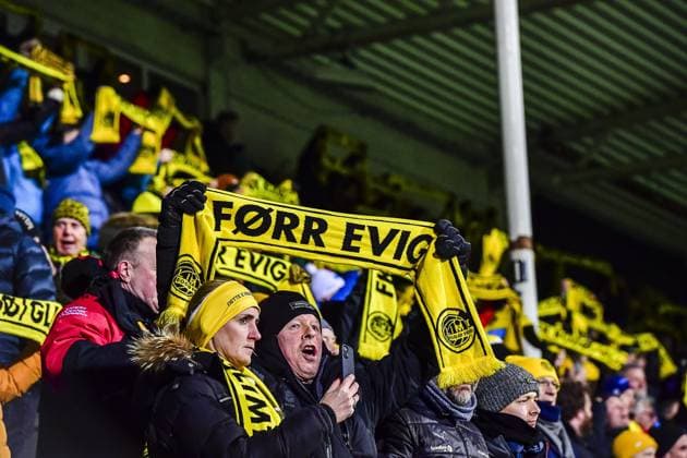 BODO, Aspmyra stadium, 20-02-2025 , season 2024 2025 , Europa League during the match Bodo Glimt - Twente. Twente fans. Bodo Glimt - Twente  x27953983x Copyright: