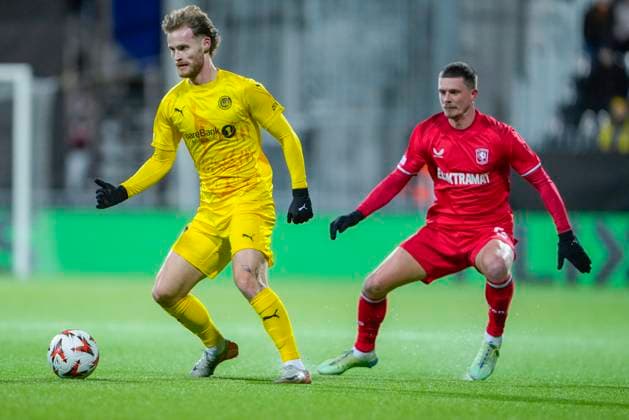 Football, European League Bodo Glimt Twente Bodo 20250220 Bodo Glimts Ole Didrik Blomberg during the European League football match between Bodo Glimt and Twente at Aspmyra Stadium Photo Fredrik Varfjell NTB Bodo Norge EDITORIAL USE ONLY RESTRICTED USE FOR BETTING COMPANIES  Copyright: xFredrikxVarfjellx xNTBx