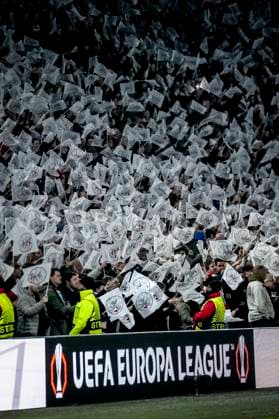Atmosphere in the stadium during the match Ajax - Union SG at the Johan Cruijff ArenA for the UEFA Europa League - Knockout phase play-offs - 2nd leg season 2024-2025 in AMSTERDAM, Netherlands on 20 february 2025, (photo by Marcel van Dorst EYE4images DeFodi Images)