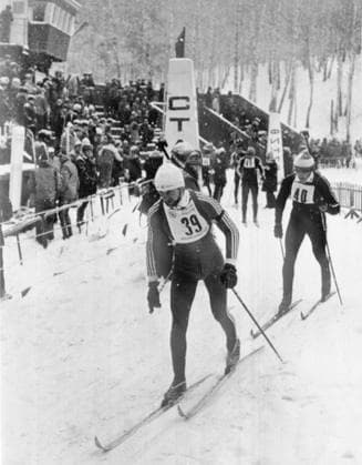 Archivbilder der Woche SPORT KW08 Novosibirsk, USSR. Ã articipants of the 15th All-Union Biathlon Competition in which athletes from Hungary, Romania, Poland and Czechoslovakia took part start the race. Telephoto. The highest quality available. Anatoly Polyakov TASS  77404931