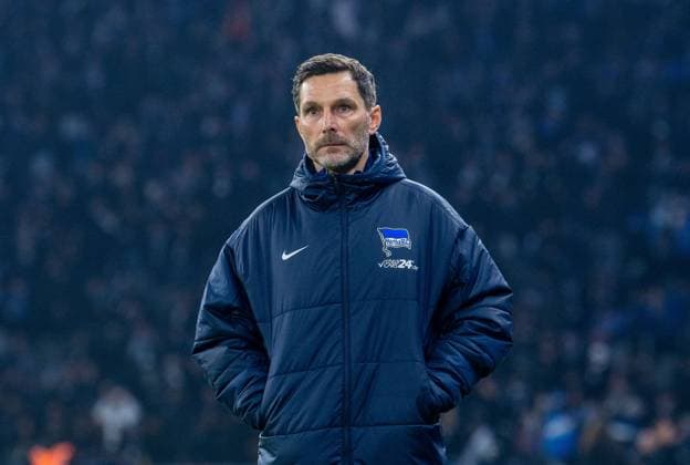 Fussball, Herren, Saison 2024 2025, 2. Bundesliga (23. Spieltag), Hertha BSC - 1. FC Nürnberg, v.l. Trainer Stefan Leitl (Hertha BSC), 21.02. 2025,