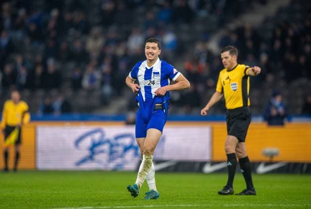 Fussball, Herren, Saison 2024 2025, 2. Bundesliga (23. Spieltag), Hertha BSC - 1. FC Nürnberg, Ibrahim Maza (Hertha BSC), 21.02. 2025,