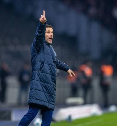 Fussball, Herren, Saison 2024 2025, 2. Bundesliga (23. Spieltag), Hertha BSC - 1. FC Nürnberg, Trainer Stefan Leitl (Hertha BSC), 21.02. 2025,