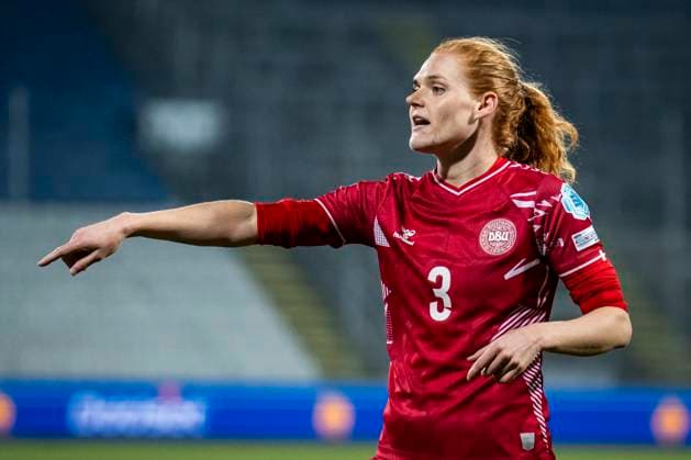 Denmark v Sweden, UEFA Nations League Women, Odense, Denmark Odense, Denmark. 21st, February 2025. Stine Ballisager Pedersen (3) of Denmark seen during the UEFA Nations League match between Denmark and Sweden at Odense Stadion in Odense. Denmark, Odense  Copyright: xGonzalesxPhoto KentxRasmussenx