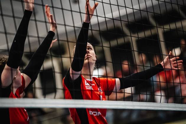 Volleyball Frauen Saison 2024 2025 2. Volleyball Bundesliga Frauen Pro ETV Hamburg vs. Allbau Volleys Essen 22.02.2025 Alexa Sophie Thaden ( 15, ETV Hamburg) Hamburg Lokstedter Steindamm 52 Hamburg Deutschland