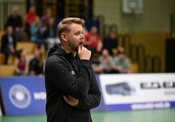 Volleyball 2. Bundesliga Saison 2024 2025 22.02.2024 TV Rottenburg - SV Schwaig Trainer Jan Scheuermann (TV Rottenburg)