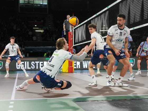 Lueneburgs 3 WRIGHT. Volleyball Bundesliga, Herrsching - Lueneburg. Volleyball Bundesliga, WWK Volleys Herrsching - SVG Lüneburg 0:3, Hauptrunde, Saison 2024-2025, am 22.02.2025 in Muenchen, B M W P A R K, Deutschland. Quelle Copyright Credit : Oryk HAIST