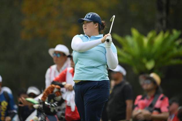 LPGA, Golf Damen Thailand 2025 Angel Yin of the USA plays her tee shot during round 4 of the Honda LPGA Thailand 2025 at Siam Country Club Old Course in Pattaya, Chonburi, Thailand, on February 23, 2025. Pattaya Chonburi Thailand  Copyright: xVachiraxVachirax originalFilename:kalong-lpgathai250223_npkeG.jpg