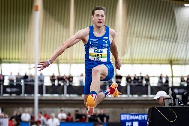 Bilder des Jahres 2025, Sport 02 Februar Sport Bilder des Tages Deutsche Leichtathletik-Hallenmeisterschaften; Dortmund, 23.02.2025 Max Heß (LAC Erdgas Chemnitz); Deutsche Leichtathletik-Hallenmeisterschaften am 23.02.2025 in der Helmut-Körnig-Halle in Dortmund. *** German Indoor Athletics Championships Dortmund, 23 02 2025 Max Heß LAC Erdgas Chemnitz German Indoor Athletics Championships on 23 02 2025 in the Helmut Körnig Hall in Dortmund Copyright: xBEAUTIFULxSPORTS AxelxKohringx