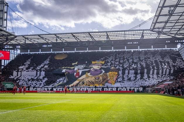 2. Fußball Bundesliga: 1. FC Köln - Fortuna Düsseldorf, 23.02.2025 Choreografie der Fans des 1. FC Köln; Köln, 23.02.2025 - 1. FC Köln - Fortuna Düsseldorf 23. Spieltag der 2. Fussball-Bundesliga: , 1. FC Köln - Fortuna Düsseldorf in der Rhein-Energie-Stadion in Köln. DFL REGULATIONS PROHIBIT ANY USE OF PHOTOGRAPHS AS IMAGE SEQUENCES AND OR QUASI-VIDEO.