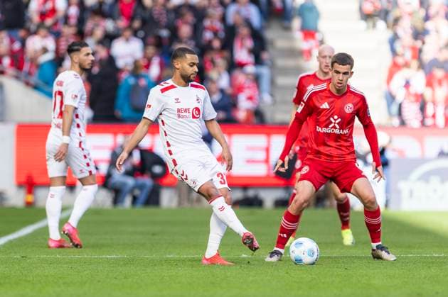 2. Fußball Bundesliga: 1. FC Köln - Fortuna Düsseldorf, 23.02.2024 Linton Maina (1. FC Köln, 37). 2. Fußball Bundesliga, 1. FC Köln - Fortuna Düsseldorf, 23. Spieltag, am 23.02.2024, RheinEnergie-Stadion, Köln. DFL regulations prohibit any use of photographs as image sequences and or quasi-video