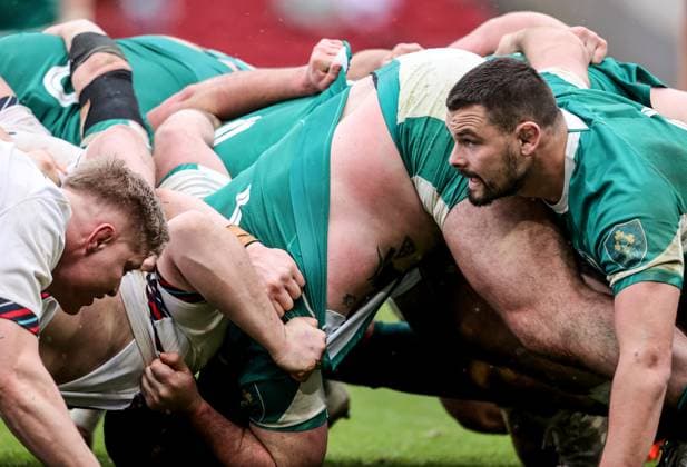 Sport Themen der Woche KW08 Sport Bilder des Tages A International, Ashton Gate Stadium, Bristol, England 23 2 2025 England A vs Ireland A Ireland s Max Deegan in a scrum Max Deegan in a scrum 23 2 2025  Copyright: x INPHO DanxSheridanx DAN10253
