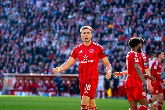 Niemiec Jona (Fortuna Duesseldorf, 18) freut sich ueber den Elfmeter 1. FC Koeln vs. Fortuna Duesseldorf, Fussball, 2. Bundesliga, 23. Spieltag, Saison 2024 2025, 23.02.2025 1. FC Koeln vs. Fortuna Duesseldorf, Fussball, 2. Bundesliga, 23. Spieltag, Saison 2024 2025, 23.02.2025 Koeln